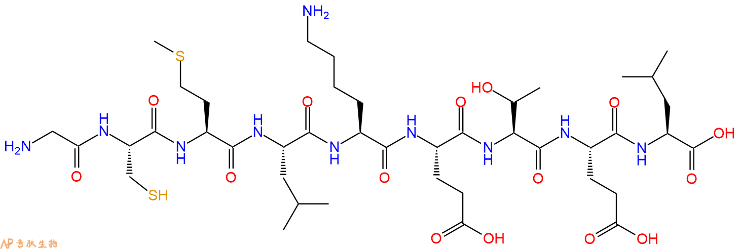 专肽生物产品H2N-Gly-Cys-Met-Leu-Lys-Glu-Thr-Glu-Leu-OH