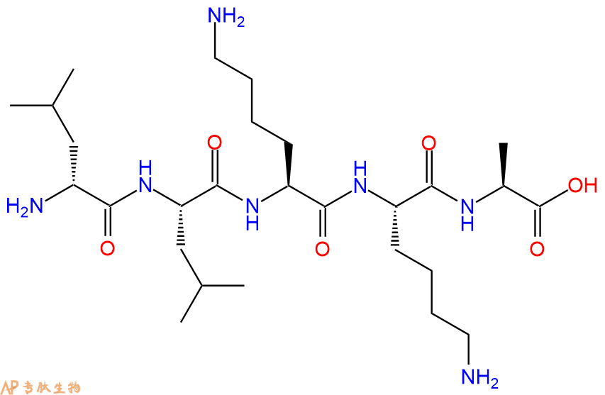 专肽生物产品H2N-DLeu-Leu-Lys-Lys-Ala-OH