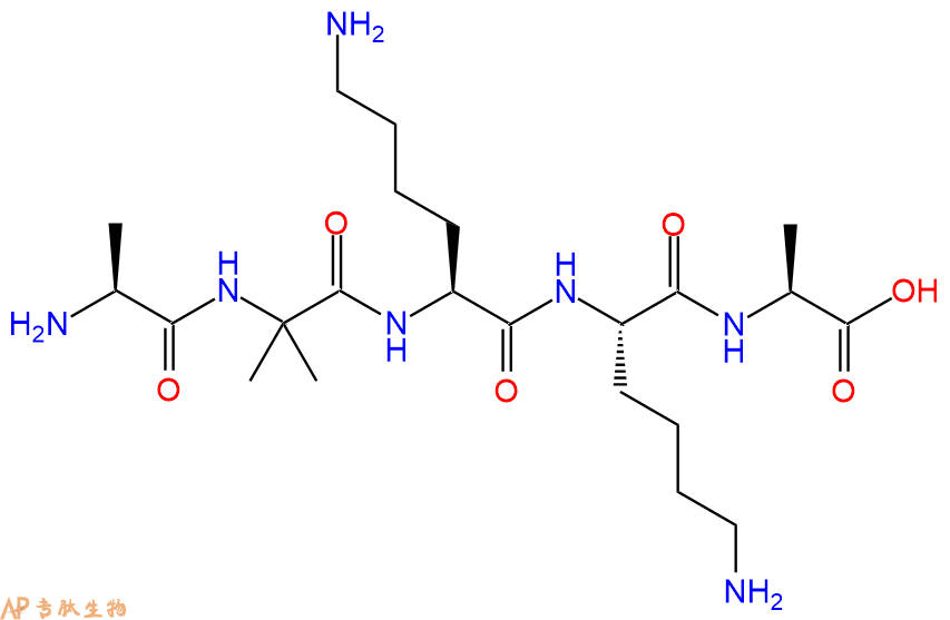 专肽生物产品H2N-Ala-Aib-Lys-Lys-Ala-OH