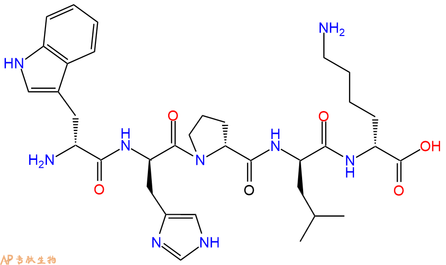 专肽生物产品H2N-DTrp-DHis-DPro-DLeu-DLys-OH