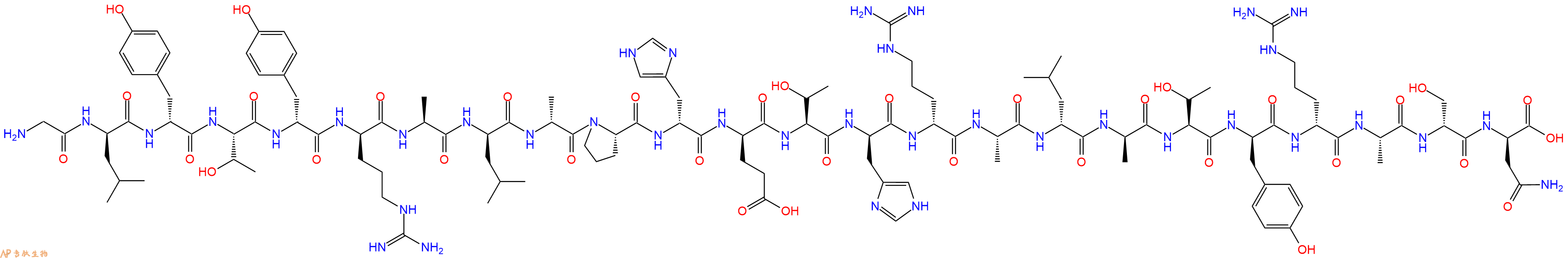 专肽生物产品H2N-Gly-DLeu-DTyr-Thr-DTyr-DArg-Ala-DLeu-DAla-Pro-DHis-DGlu-Thr-DHis-DArg-Ala-DLeu-DAla-Thr-DTyr-DArg-Ala-DSer-DAsn-OH