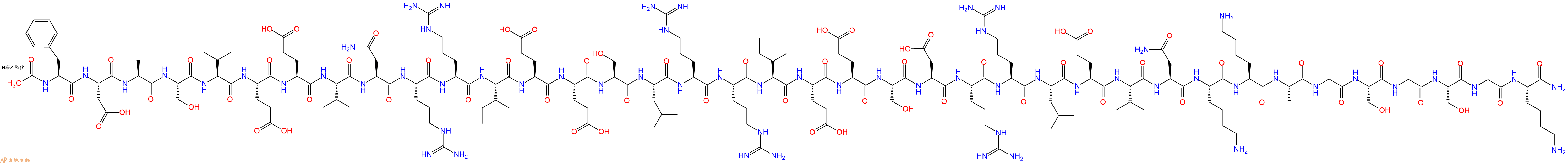 专肽生物产品Ac-Phe-Asp-Ala-Ser-Ile-Glu-Glu-Val-Asn-Arg-Arg-Ile-Glu-Glu-Ser-Leu-Arg-Arg-Ile-Glu-Glu-Ser-Asp-Arg-Arg-Leu-Glu-Val-Asn-Lys-Lys-Ala-Gly-Ser-Gly-Ser-Gly-Lys-NH2