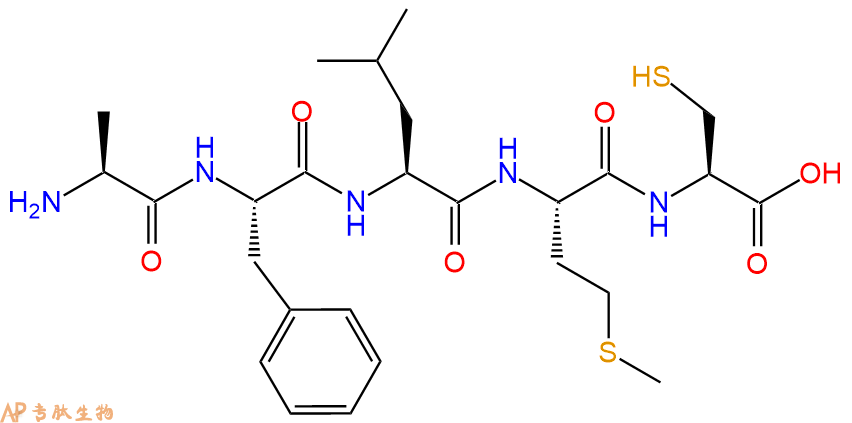 专肽生物产品H2N-Ala-Phe-Leu-Met-Cys-OH