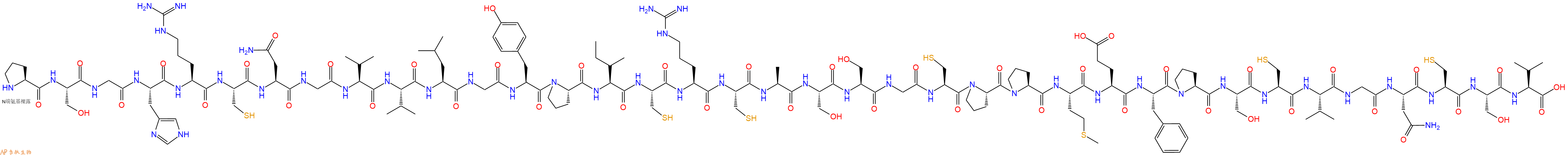 专肽生物产品H2N-Pro-Ser-Gly-His-Arg-Cys-Asn-Gly-Val-Val-Leu-Gly-Tyr-Pro-Ile-Cys-Arg-Cys-Ala-Ser-Ser-Gly-Cys-Pro-Pro-Met-Glu-Phe-Pro-Ser-Cys-Val-Gly-Asn-Cys-Ser-Val-OH
