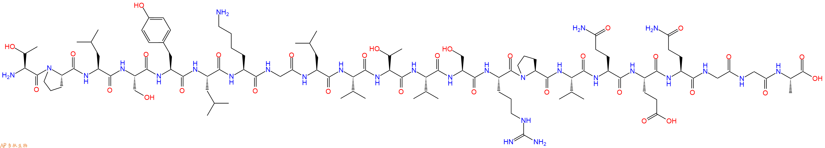 专肽生物产品H2N-Thr-Pro-Leu-Ser-Tyr-Leu-Lys-Gly-Leu-Val-Thr-Val-Ser-Arg-Pro-Val-Gln-Glu-Gln-Gly-Gly-Ala-OH