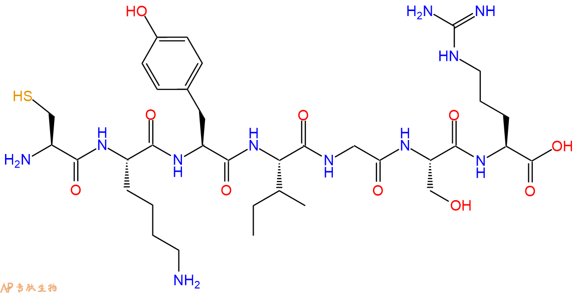 专肽生物产品H2N-Cys-Lys-Tyr-Ile-Gly-Ser-Arg-OH