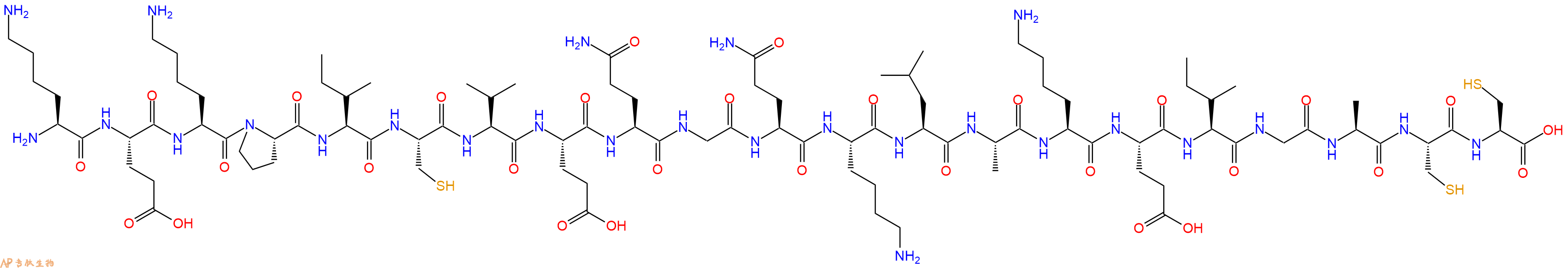 专肽生物产品H2N-Lys-Glu-Lys-Pro-Ile-Cys-Val-Glu-Gln-Gly-Gln-Lys-Leu-Ala-Lys-Glu-Ile-Gly-Ala-Cys-Cys-OH