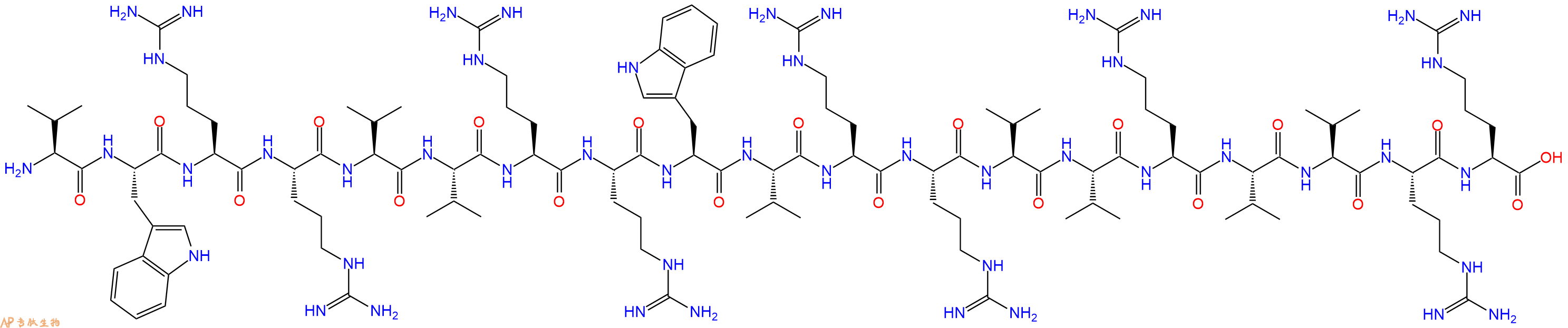 专肽生物产品H2N-Val-Trp-Arg-Arg-Val-Val-Arg-Arg-Trp-Val-Arg-Arg-Val-Val-Arg-Val-Val-Arg-Arg-OH