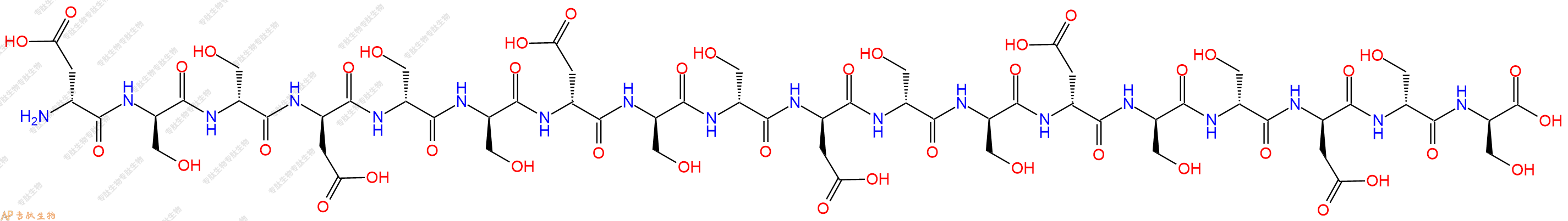 专肽生物产品H2N-DAsp-DSer-DSer-DAsp-DSer-DSer-DAsp-DSer-DSer-DAsp-DSer-DSer-DAsp-DSer-DSer-DAsp-DSer-DSer-OH