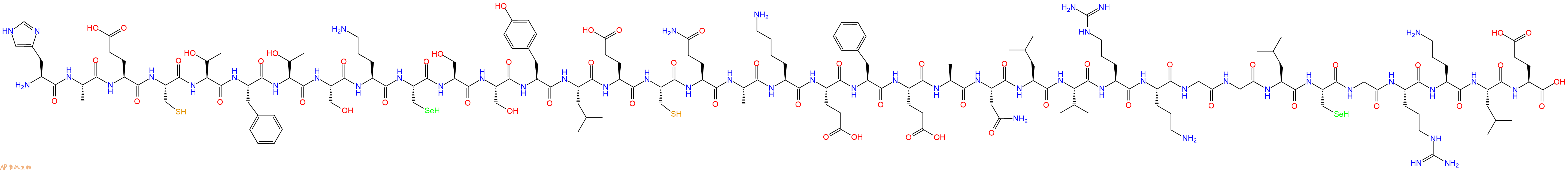 专肽生物产品H2N-His-Ala-Glu-Cys-Thr-Phe-Thr-Ser-Orn-Sec-Ser-Ser-Tyr-Leu-Glu-Cys-Gln-Ala-Lys-Glu-Phe-Glu-Ala-Asn-Leu-Val-Arg-Orn-Gly-Gly-Leu-Sec-Gly-Arg-Orn-Leu-Glu-OH