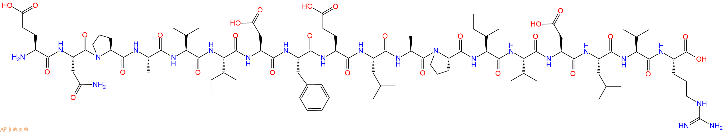 专肽生物产品H2N-Glu-Asn-Pro-Ala-Val-Ile-Asp-Phe-Glu-Leu-Ala-Pro-Ile-Val-Asp-Leu-Val-Arg-OH