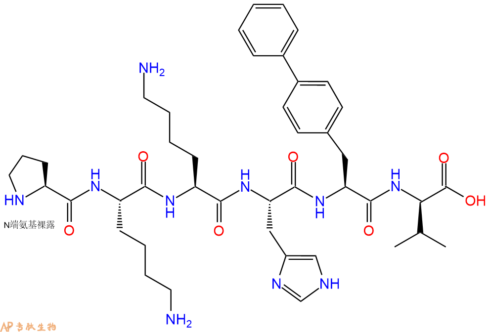 专肽生物产品H2N-Pro-Lys-Lys-His-Bip-DVal-OH
