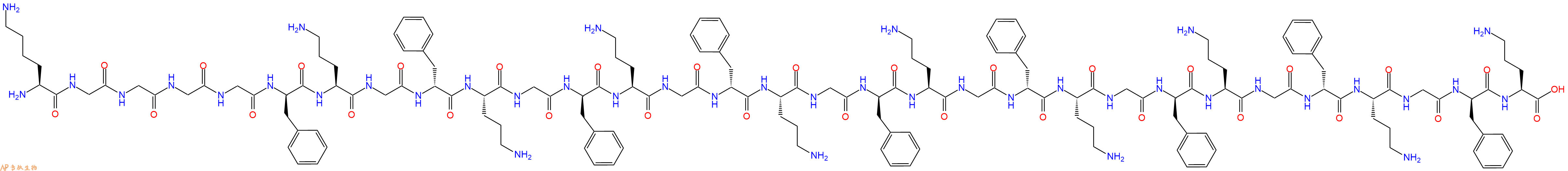 专肽生物产品H2N-Lys-Gly-Gly-Gly-Gly-DPhe-Orn-Gly-DPhe-Orn-Gly-DPhe-Orn-Gly-DPhe-Orn-Gly-DPhe-Orn-Gly-DPhe-Orn-Gly-DPhe-Orn-Gly-DPhe-Orn-Gly-DPhe-Orn-OH