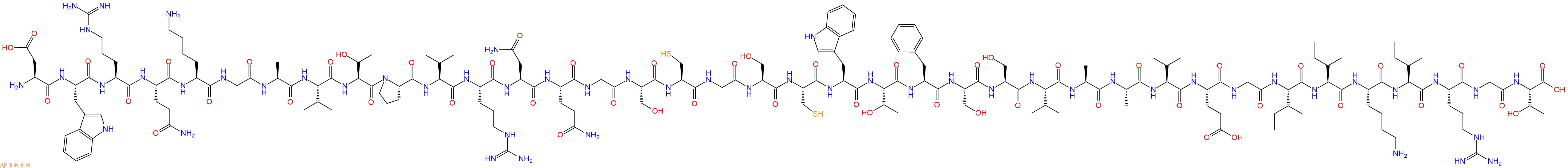 专肽生物产品H2N-Asp-Trp-Arg-Gln-Lys-Gly-Ala-Val-Thr-Pro-Val-Arg-Asn-Gln-Gly-Ser-Cys-Gly-Ser-Cys-Trp-Thr-Phe-Ser-Ser-Val-Ala-Ala-Val-Glu-Gly-Ile-Ile-Lys-Ile-Arg-Gly-Thr-OH