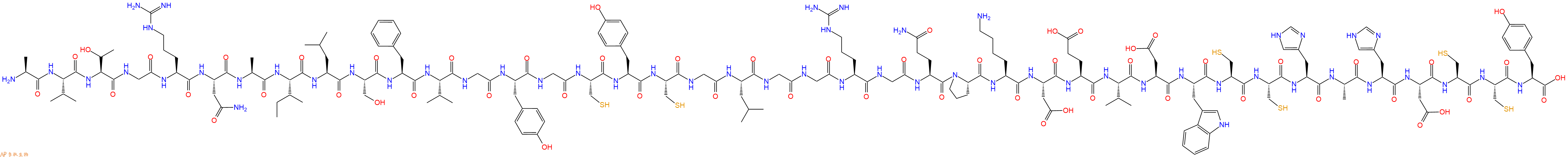 专肽生物产品H2N-Ala-Val-Thr-Gly-Arg-Asn-Ala-Ile-Leu-Ser-Phe-Val-Gly-Tyr-Gly-Cys-Tyr-Cys-Gly-Leu-Gly-Gly-Arg-Gly-Gln-Pro-Lys-Asp-Glu-Val-Asp-Trp-Cys-Cys-His-Ala-His-Asp-Cys-Cys-Tyr-OH