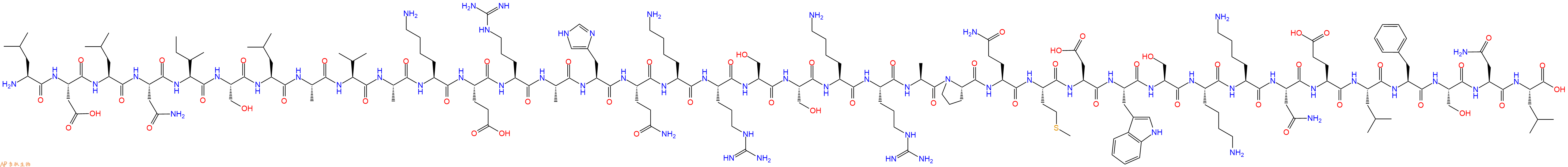 专肽生物产品H2N-Leu-Asp-Leu-Asn-Ile-Ser-Leu-Ala-Val-Ala-Lys-Glu-Arg-Ala-His-Gln-Lys-Arg-Ser-Ser-Lys-Arg-Ala-Pro-Gln-Met-Asp-Trp-Ser-Lys-Lys-Asn-Glu-Leu-Phe-Ser-Asn-Leu-OH