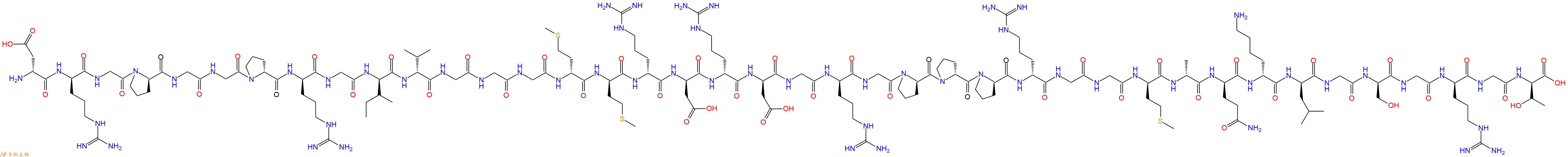 专肽生物产品H2N-DAsp-DArg-Gly-DPro-Gly-Gly-DPro-DArg-Gly-DIle-DVal-Gly-Gly-Gly-DMet-DMet-DArg-DAsp-DArg-DAsp-Gly-DArg-Gly-DPro-DPro-DPro-DArg-Gly-Gly-DMet-DAla-DGln-DLys-DLeu-Gly-DSer-Gly-DArg-Gly-DThr-OH