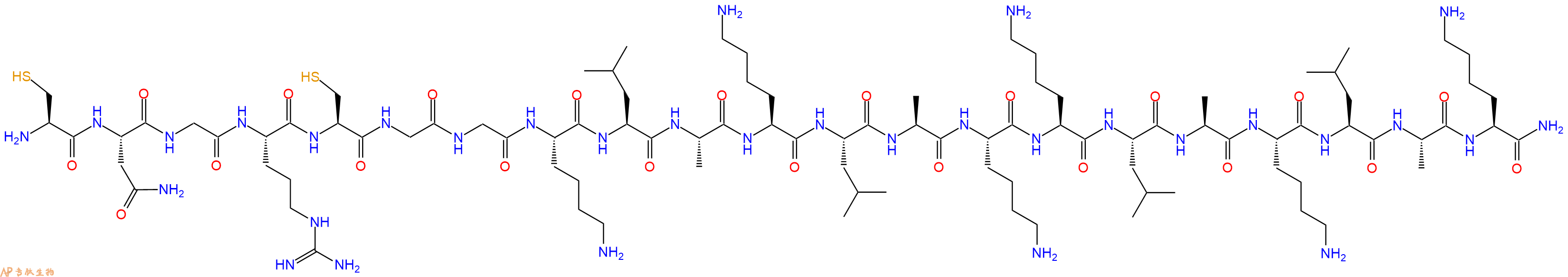 专肽生物产品H2N-Cys-Asn-Gly-Arg-Cys-Gly-Gly-Lys-Leu-Ala-Lys-Leu-Ala-Lys-Lys-Leu-Ala-Lys-Leu-Ala-Lys-NH2