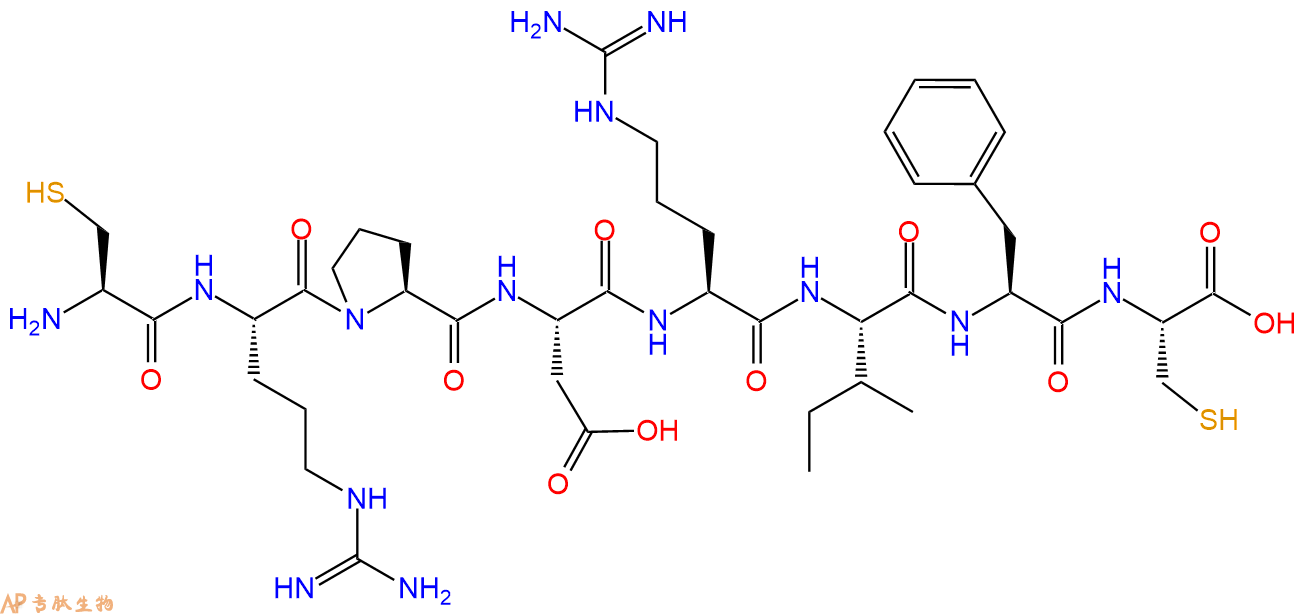 专肽生物产品H2N-Cys-Arg-Pro-Asp-Arg-Ile-Phe-Cys-OH