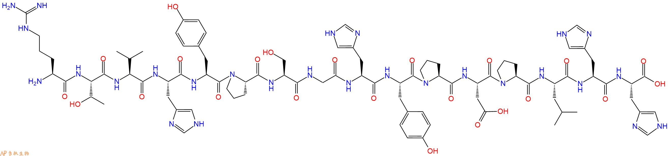 专肽生物产品H2N-Arg-Thr-Val-His-Tyr-Pro-Ser-Gly-His-Tyr-Pro-Asp-Pro-Leu-His-His-OH