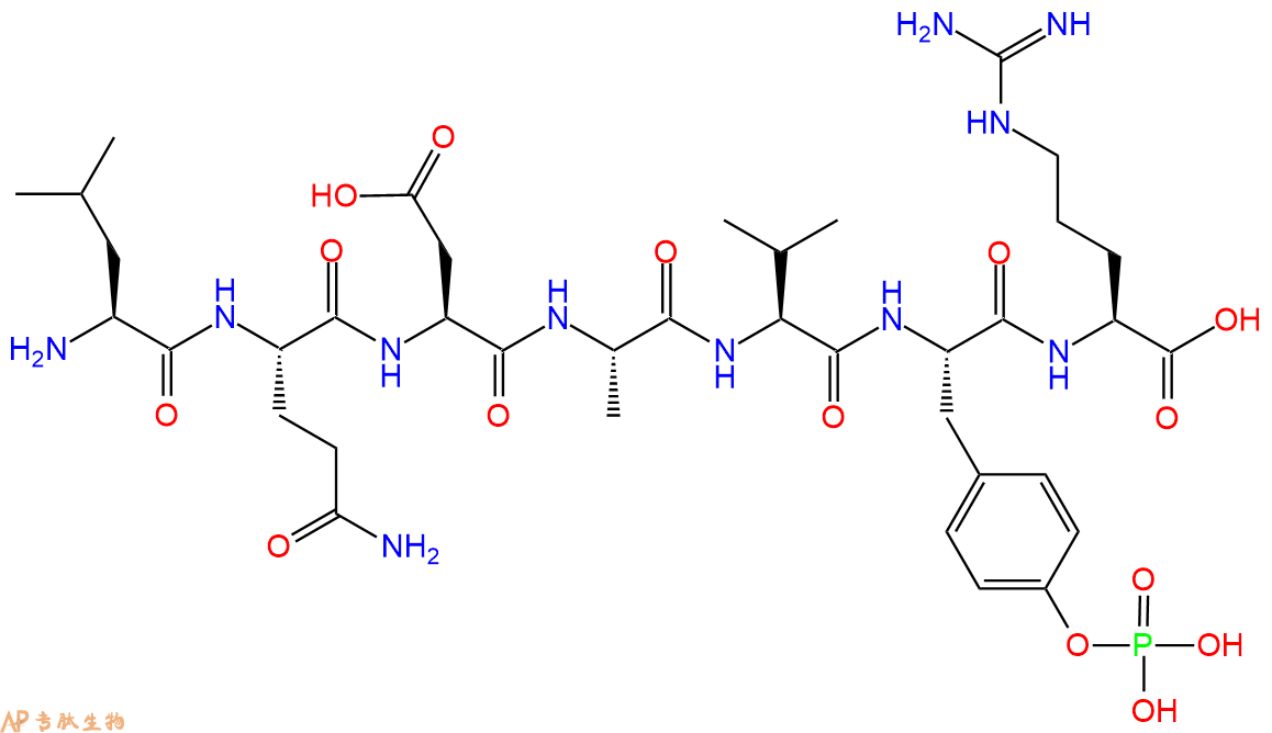 专肽生物产品H2N-Leu-Gln-Asp-Ala-Val-Tyr(PO3H2)-Arg-OH