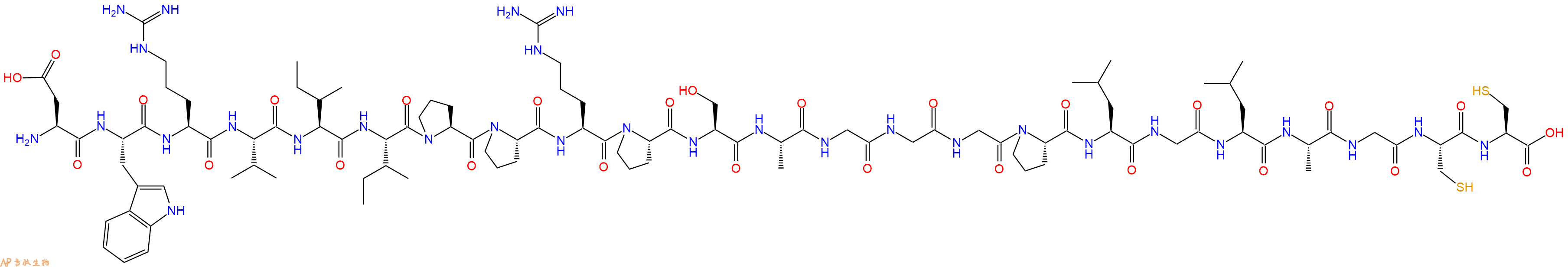 专肽生物产品H2N-Asp-Trp-Arg-Val-Ile-Ile-Pro-Pro-Arg-Pro-Ser-Ala-Gly-Gly-Gly-Pro-Leu-Gly-Leu-Ala-Gly-Cys-Cys-OH