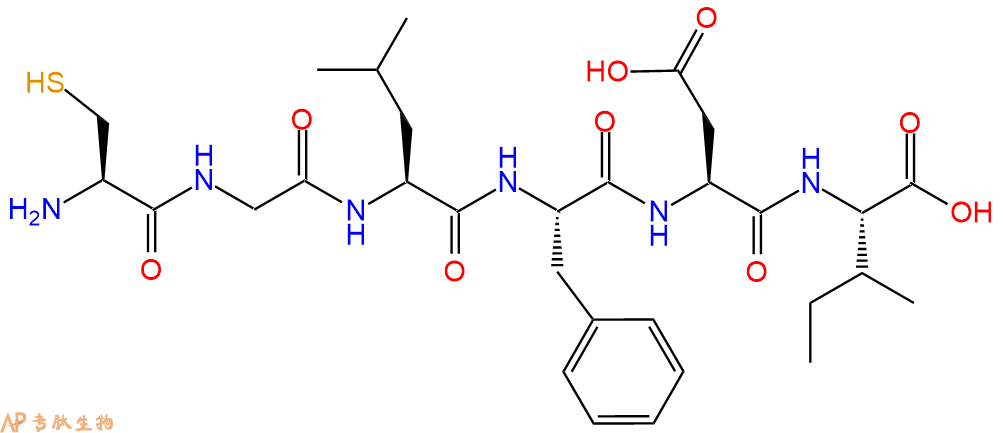 专肽生物产品H2N-Cys-Gly-Leu-Phe-Asp-Ile-OH