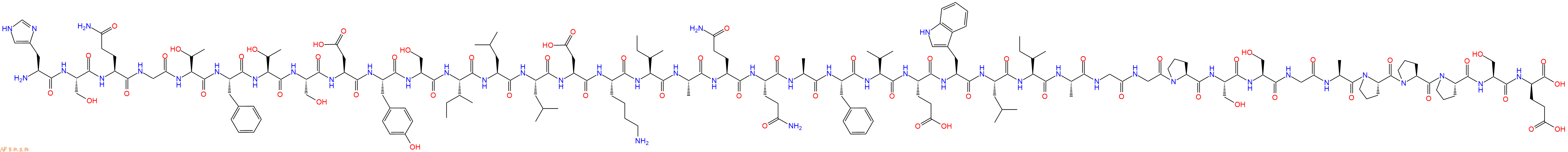 专肽生物产品H2N-His-Ser-Gln-Gly-Thr-Phe-Thr-Ser-Asp-Tyr-Ser-Ile-Leu-Leu-Asp-Lys-Ile-Ala-Gln-Gln-Ala-Phe-Val-Glu-Trp-Leu-Ile-Ala-Gly-Gly-Pro-Ser-Ser-Gly-Ala-Pro-Pro-Pro-Ser-DGlu-OH
