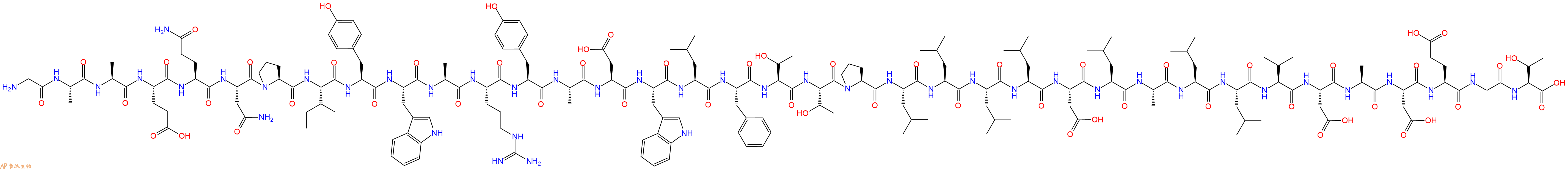 专肽生物产品H2N-Gly-Ala-Ala-Glu-Gln-Asn-Pro-Ile-Tyr-Trp-Ala-Arg-Tyr-Ala-Asp-Trp-Leu-Phe-Thr-Thr-Pro-Leu-Leu-Leu-Leu-Asp-Leu-Ala-Leu-Leu-Val-Asp-Ala-Asp-Glu-Gly-Thr-OH