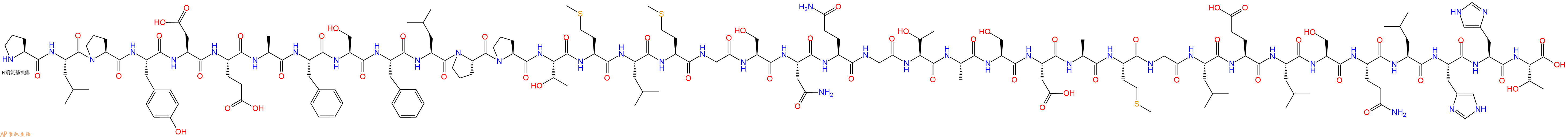 专肽生物产品H2N-Pro-Leu-Pro-Tyr-Asp-Glu-Ala-Phe-Ser-Phe-Leu-Pro-Pro-Thr-Met-Leu-Met-Gly-Ser-Asn-Gln-Gly-Thr-Ala-Ser-Asp-Ala-Met-Gly-Leu-Glu-Leu-Ser-Gln-Leu-His-His-Thr-OH