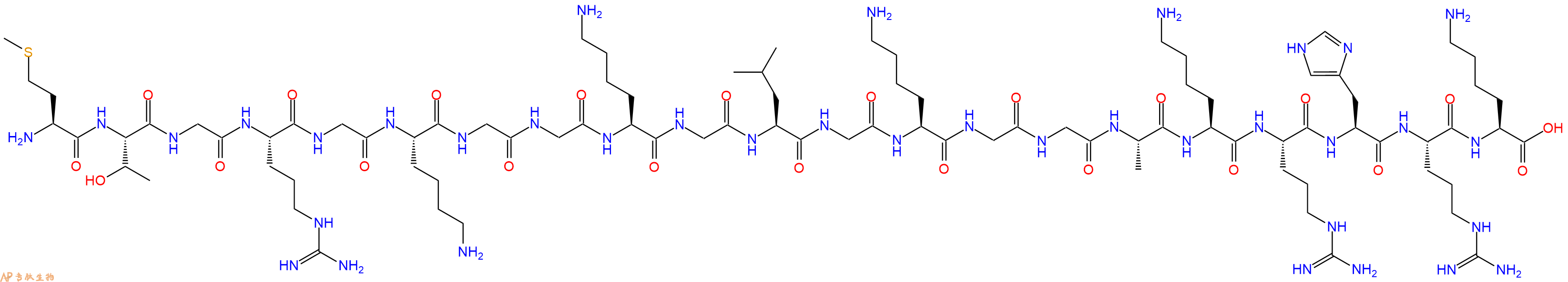 专肽生物产品H2N-Met-Thr-Gly-Arg-Gly-Lys-Gly-Gly-Lys-Gly-Leu-Gly-Lys-Gly-Gly-Ala-Lys-Arg-His-Arg-Lys-OH