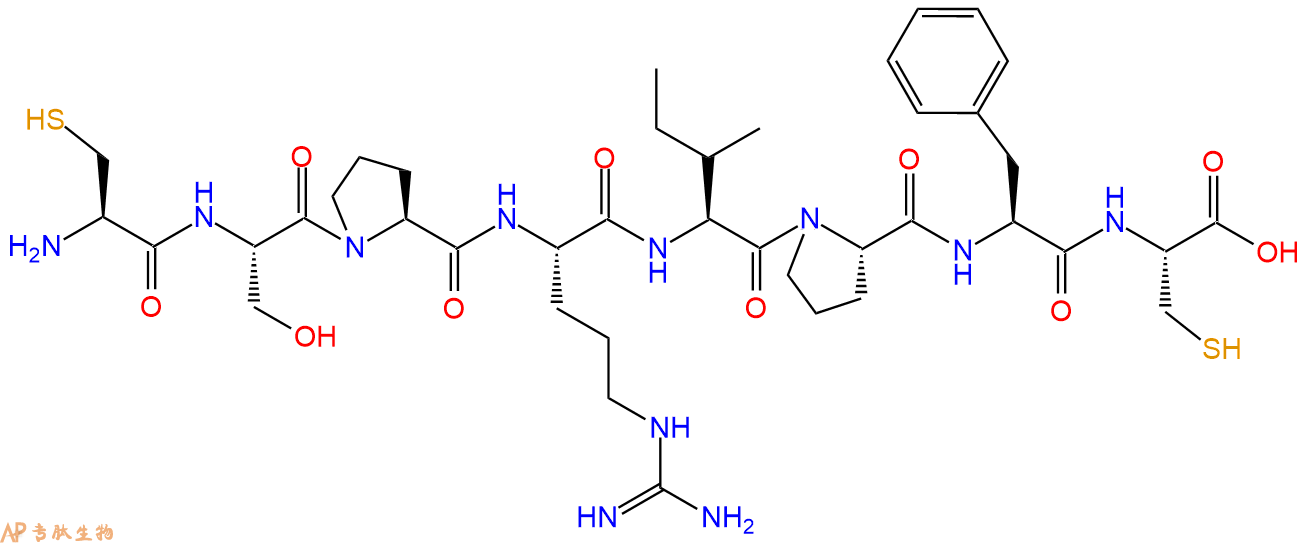 专肽生物产品H2N-Cys-Ser-Pro-Arg-Ile-Pro-Phe-Cys-OH
