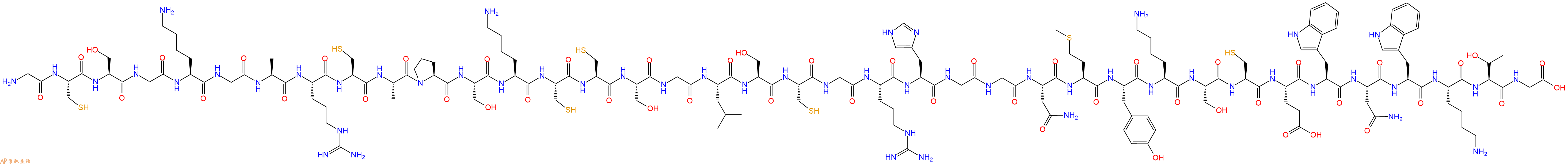专肽生物产品H2N-Gly-Cys-Ser-Gly-Lys-Gly-Ala-Arg-Cys-Ala-Pro-Ser-Lys-Cys-Cys-Ser-Gly-Leu-Ser-Cys-Gly-Arg-His-Gly-Gly-Asn-Met-Tyr-Lys-Ser-Cys-Glu-Trp-Asn-Trp-Lys-Thr-Gly-OH