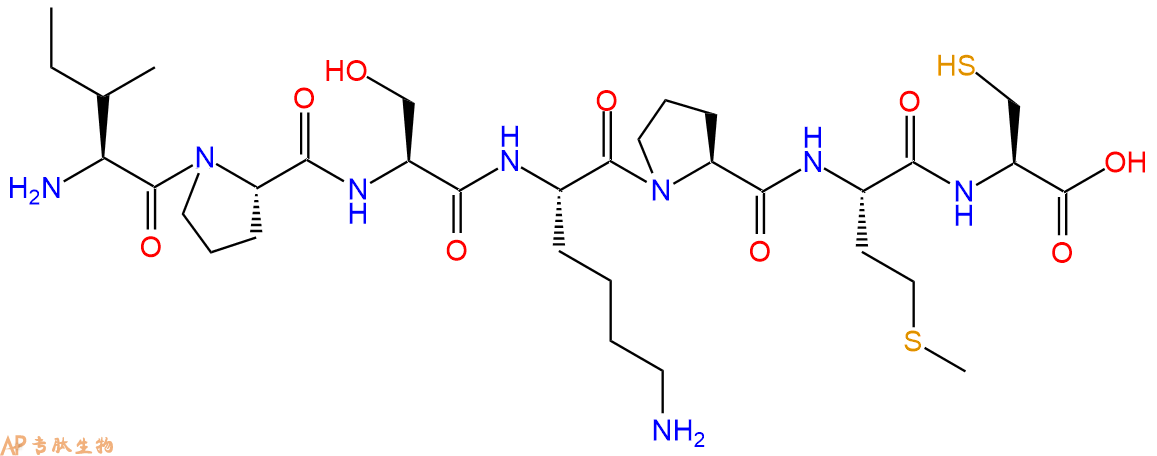 专肽生物产品H2N-Ile-Pro-Ser-Lys-Pro-Met-Cys-OH