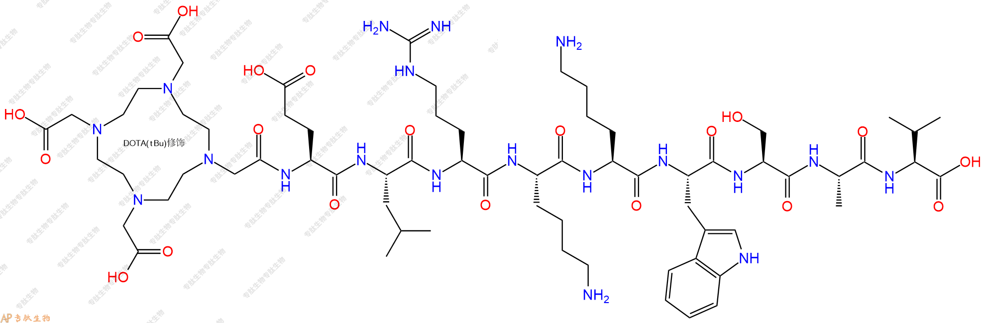 专肽生物产品DOTA-Glu-Leu-Arg-Lys-Lys-Trp-Ser-Ala-Val-OH