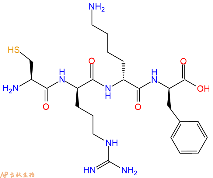专肽生物产品H2N-Cys-DArg-DLys-DPhe-OH
