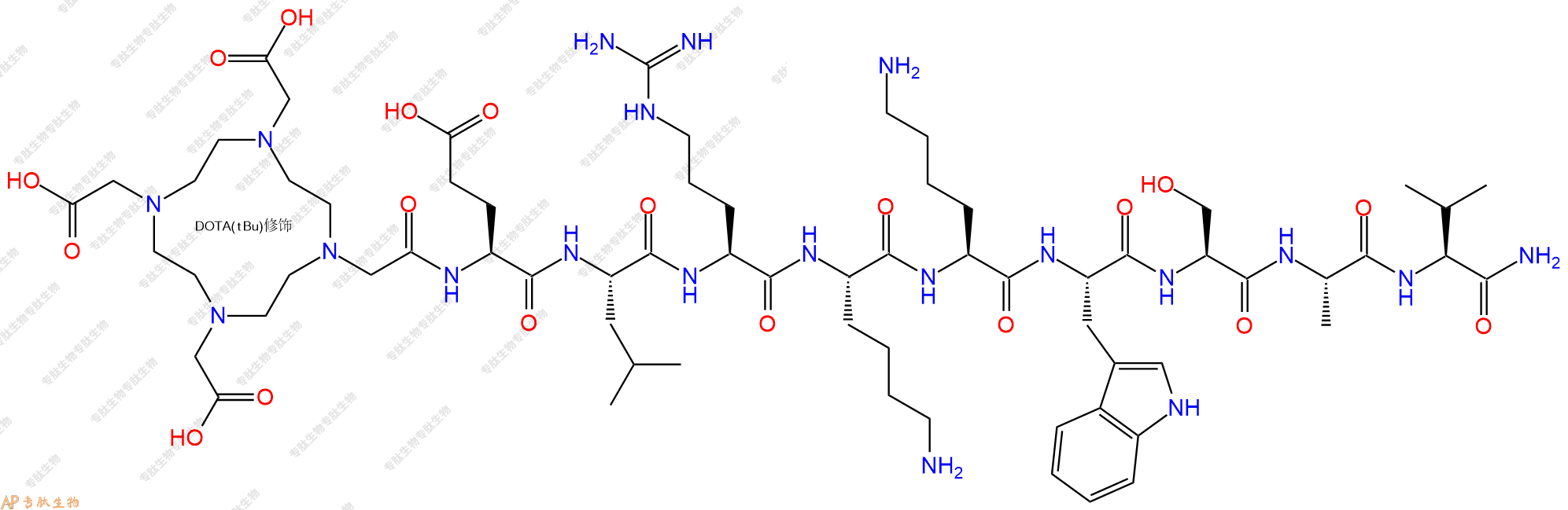 专肽生物产品DOTA-Glu-Leu-Arg-Lys-Lys-Trp-Ser-Ala-Val-NH2