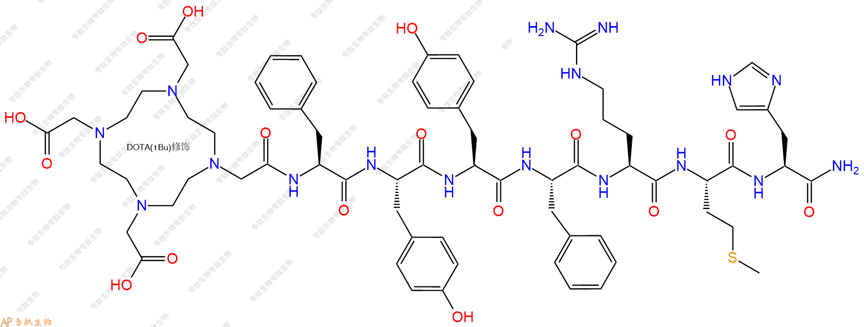 专肽生物产品DOTA-Phe-Tyr-Tyr-Phe-Arg-Met-His-NH2
