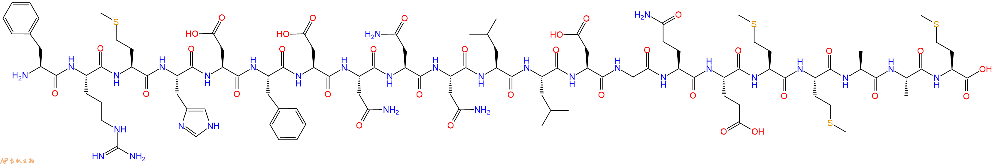 专肽生物产品H2N-Phe-Arg-Met-His-Asp-Phe-Asp-Asn-Asn-Asn-Leu-Leu-Asp-Gly-Gln-Glu-Met-Met-Ala-Ala-Met-OH