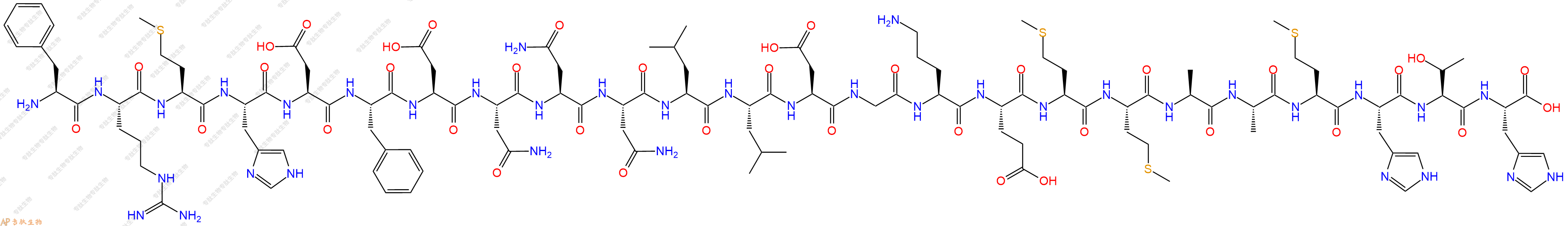 专肽生物产品H2N-Phe-Arg-Met-His-Asp-Phe-Asp-Asn-Asn-Asn-Leu-Leu-Asp-Gly-Orn-Glu-Met-Met-Ala-Ala-Met-His-Thr-His-OH