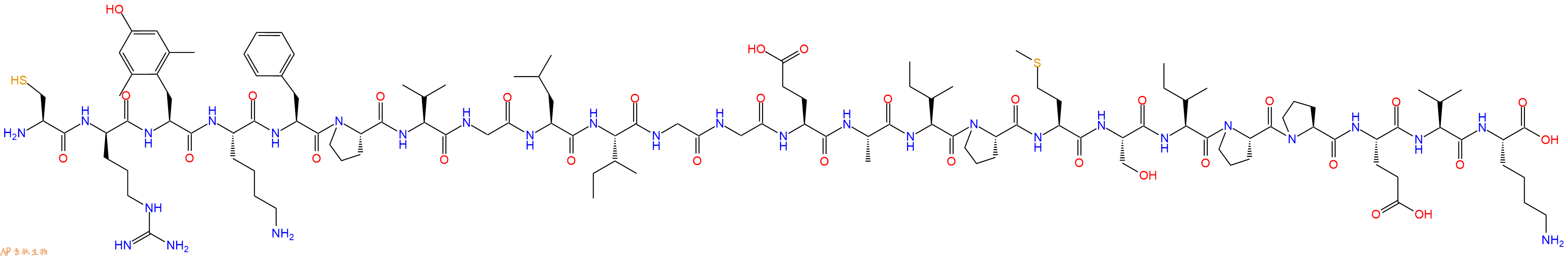 专肽生物产品H2N-Cys-DArg-Dmt-Lys-Phe-Pro-Val-Gly-Leu-Ile-Gly-Gly-Glu-Ala-Ile-Pro-Met-Ser-Ile-Pro-Pro-Glu-Val-Lys-OH