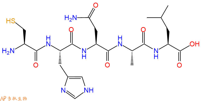 专肽生物产品H2N-Cys-His-Asn-Ala-Leu-OH