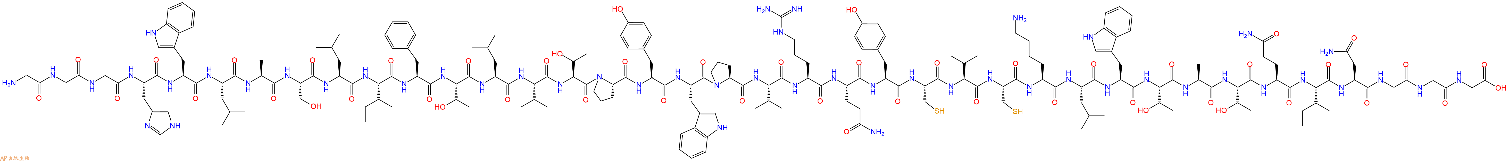 专肽生物产品H2N-Gly-Gly-Gly-His-Trp-Leu-Ala-Ser-Leu-Ile-Phe-Thr-Leu-Val-Thr-Pro-Tyr-Trp-Pro-Val-Arg-Gln-Tyr-Cys-Val-Cys-Lys-Leu-Trp-Thr-Ala-Thr-Gln-Ile-Asn-Gly-Gly-Gly-OH