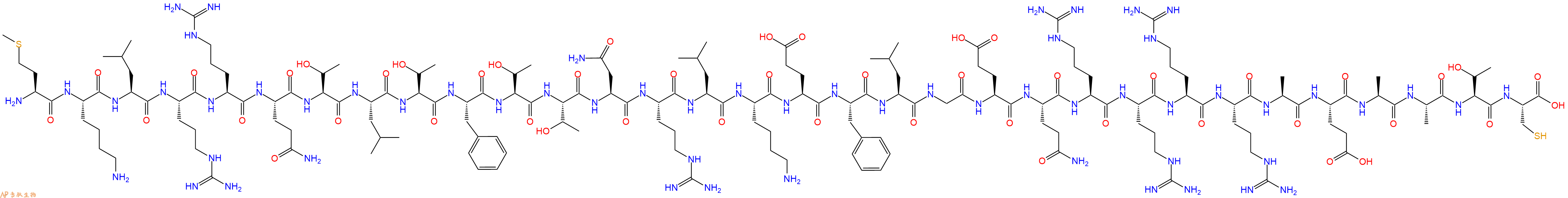 专肽生物产品H2N-Met-Lys-Leu-Arg-Arg-Gln-Thr-Leu-Thr-Phe-Thr-Thr-Asn-Arg-Leu-Lys-Glu-Phe-Leu-Gly-Glu-Gln-Arg-Arg-Arg-Arg-Ala-Glu-Ala-Ala-Thr-Cys-OH