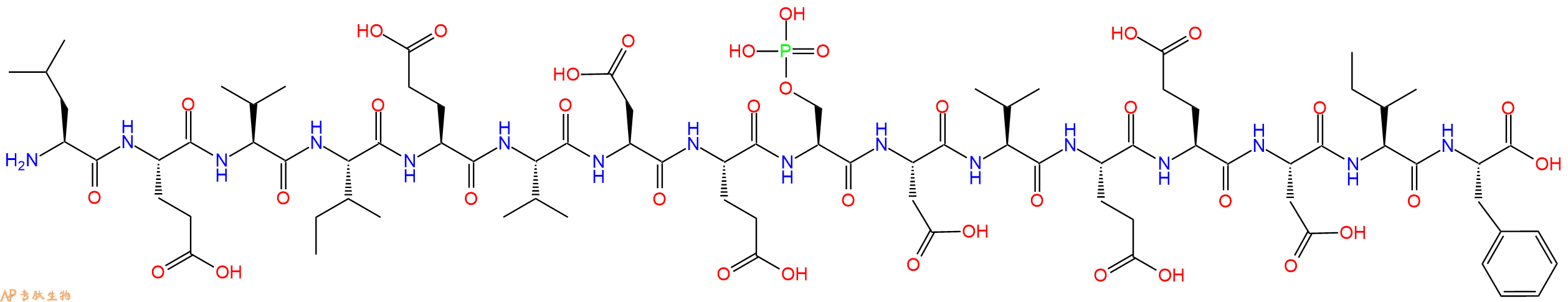 专肽生物产品H2N-Leu-Glu-Val-Ile-Glu-Val-Asp-Glu-Ser(PO3H2)-Asp-Val-Glu-Glu-Asp-Ile-Phe-OH