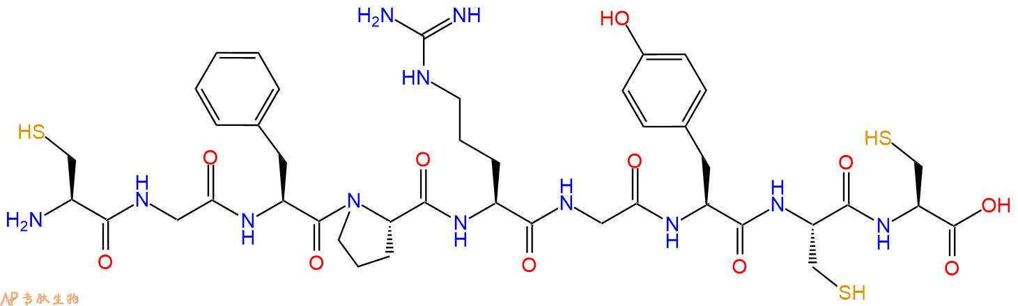 专肽生物产品H2N-Cys-Gly-Phe-Pro-Arg-Gly-Tyr-Cys-Cys-OH