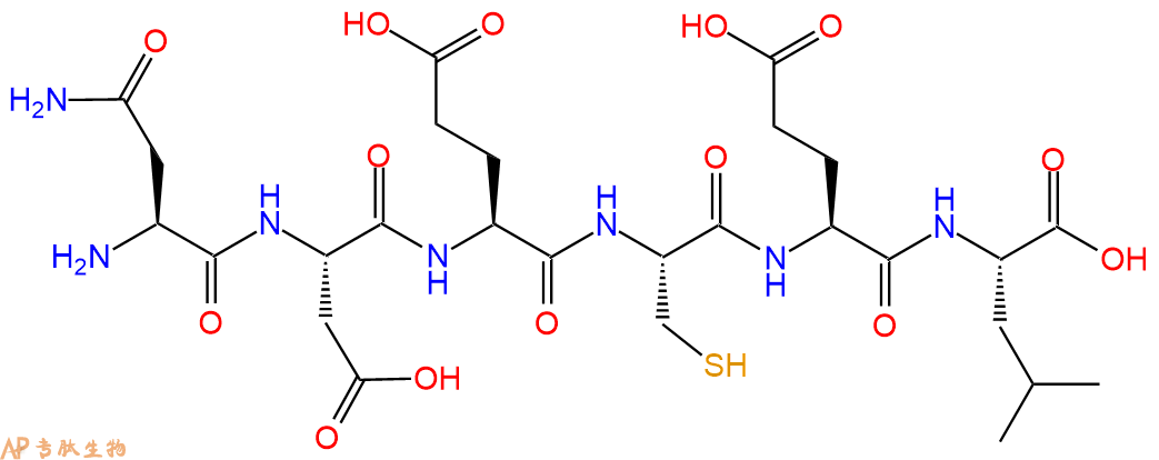 专肽生物产品H2N-Asn-Asp-Glu-Cys-Glu-Leu-OH