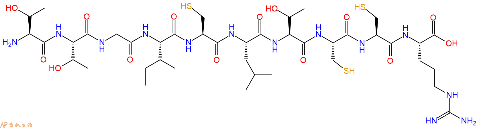 专肽生物产品H2N-Thr-Thr-Gly-Ile-Cys-Leu-Thr-Cys-Cys-Arg-OH