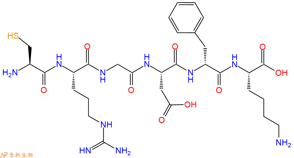 专肽生物产品H2N-Cys-Arg-Gly-Asp-DPhe-Lys-OH