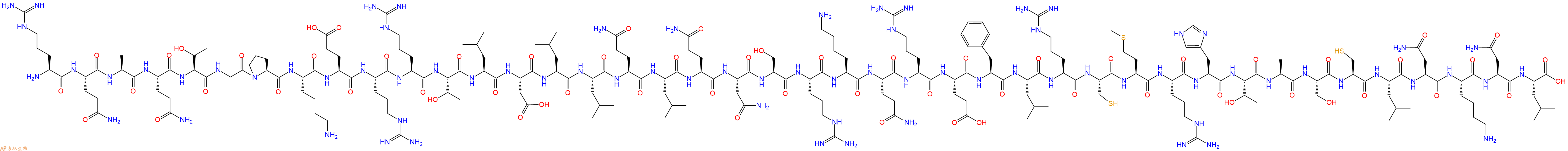 专肽生物产品H2N-Arg-Gln-Ala-Gln-Thr-Gly-Pro-Lys-Glu-Arg-Arg-Thr-Leu-Asp-Leu-Leu-Gln-Leu-Gln-Asn-Ser-Arg-Lys-Gln-Arg-Glu-Phe-Leu-Arg-Cys-Met-Arg-His-Thr-Ala-Ser-Cys-Leu-Asn-Lys-Asn-Leu-OH